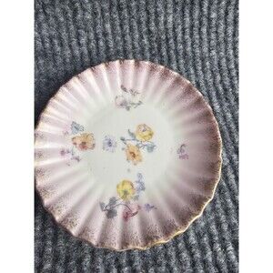Antique Victoria Carlsbad Austria Porcelain Plate c.1891-1918 Floral Gold Trim